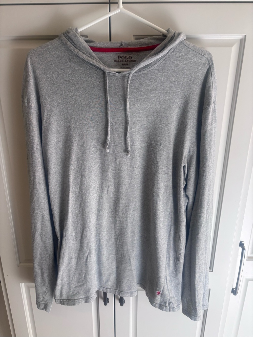 Polo by Ralph Lauren Men's Light Gray Hooded Pullover Sweater large
